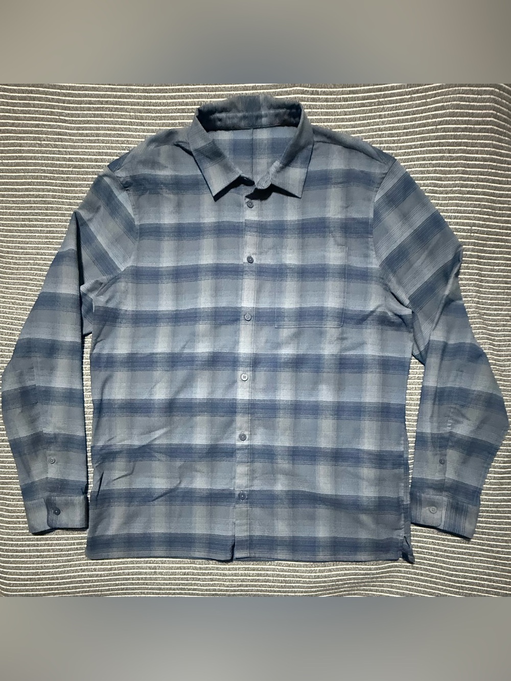 Lululemon Masons Peak Flannel Long Sleeve Shirt | BLUE GREY | XL